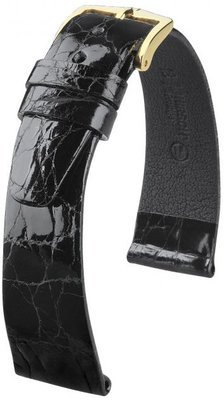 Cinturino nero in pelle Hirsch Prestige L 02208050-1 (Pelle di coccodrillo)