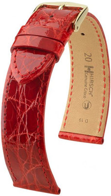 Cinturino rosso in pelle Hirsch Genuine Croco L 01808020-1 (Pelle di coccodrillo) Hirsch Selection