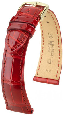Cinturino rosso in pelle Hirsch London L 04207020-1 (pelle di alligatore) Hirsch Selection