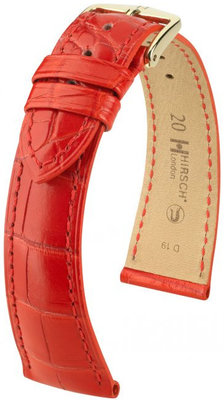 Cinturino rosso in pelle Hirsch London L 04307029-1 (pelle di alligatore) Hirsch Selection