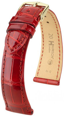 Cinturino rosso in pelle Hirsch London M 04207120-1 (pelle di alligatore) Hirsch Selection