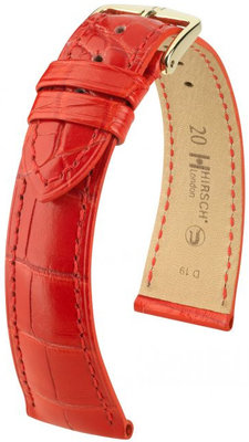 Cinturino rosso in pelle Hirsch London M 04207129-1 (pelle di alligatore) Hirsch Selection