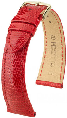 Cinturino rosso in pelle Hirsch London M 04266120-1 (pelle di lucertola) Hirsch Selection