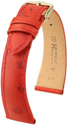 Cinturino rosso in pelle Hirsch Massai Struzzo L 04262020-1 (pelle di struzzo) Hirsch Selection