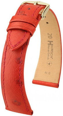 Cinturino rosso in pelle Hirsch Massai Ostrich M 04262120-1 (pelle di struzzo) Hirsch Selection