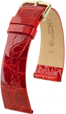 Cinturino rosso in pelle Hirsch Prestige L 02208020-1 (pelle di coccodrillo) Hirsch Selection