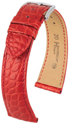 Cinturino rosso in pelle Hirsch Regent L 04107029-2 (pelle di alligatore) Hirsch Selection