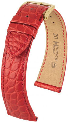Cinturino rosso in pelle Hirsch Regent M 04107129-1 (pelle di alligatore) Hirsch Selection
