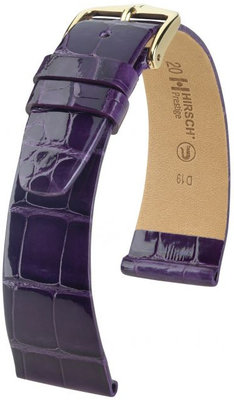 Cinturino viola in pelle Hirsch Prestige L 02207084-1 (pelle di alligatore) Hirsch Selection