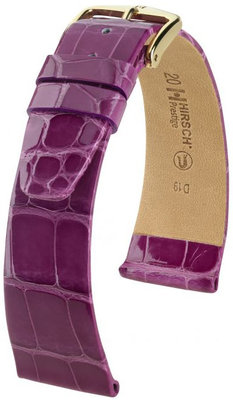 Cinturino viola in pelle Hirsch Prestige L 02207087-1 (pelle di alligatore) Hirsch Selection