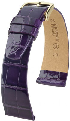 Cinturino viola in pelle Hirsch Prestige M 02207184-1 (pelle di alligatore) Hirsch Selection