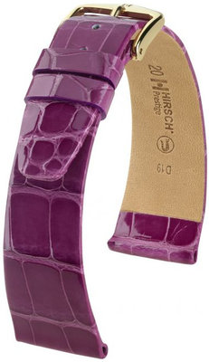 Cinturino viola in pelle Hirsch Prestige M 02307187-1 (pelle di alligatore) Hirsch Selection