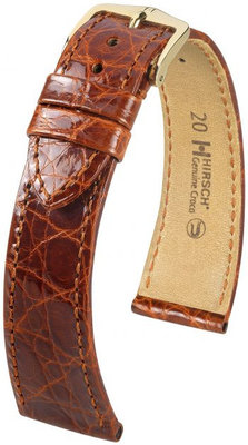 Cinturino marrone in pelle Hirsch Genuine Croco L 01808070-1 (Pelle di coccodrillo)