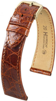 Cinturino marrone in pelle Hirsch Genuine Croco M 01808170-1 (Pelle di coccodrillo)