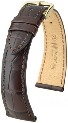Cinturino marrone in pelle Hirsch London L 04207017-1 (pelle di alligatore) Hirsch Selection