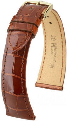Cinturino marrone in pelle Hirsch London L 04207070-1 (pelle di alligatore) Hirsch Selection
