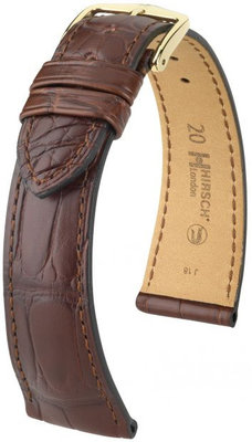 Cinturino marrone in pelle Hirsch London M 04207119-1 (pelle di alligatore)