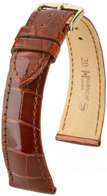 Cinturino marrone in pelle Hirsch London M 04207170-1 (pelle di alligatore) Hirsch Selection