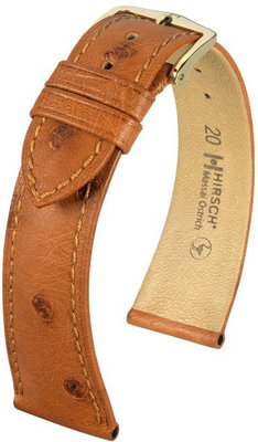 Cinturino marrone in pelle Hirsch Massai Ostrich M 04262170-1 (pelle di struzzo)