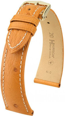 Cinturino marrone in pelle Hirsch Massai Ostrich M 04262174-1 (pelle di struzzo) Hirsch Selection