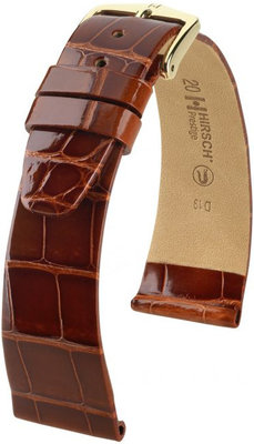 Cinturino marrone in pelle Hirsch Prestige M 02307170-1 (pelle di alligatore) Hirsch Selection