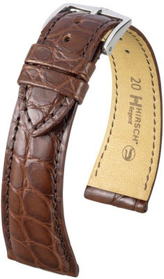 Cinturino marrone in pelle Hirsch Regent L 04107019-2 (pelle di alligatore)