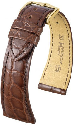 Cinturino marrone in pelle Hirsch Regent M 04107119-1 (pelle di alligatore)