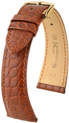 Cinturino marrone in pelle Hirsch Regent M 04107179-1 (pelle di alligatore) Hirsch Selection