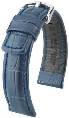 Cinturino in pelle blu scuro Hirsch Grand Duke L 02528080-2 (pelle di vitello)