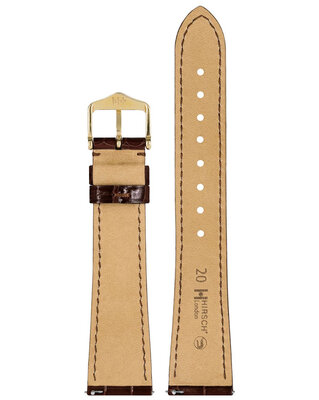 Cinturino in pelle Hirsch London L 04307010-1, marrone, pelle di alligatore, lunghezza L, Quick Release