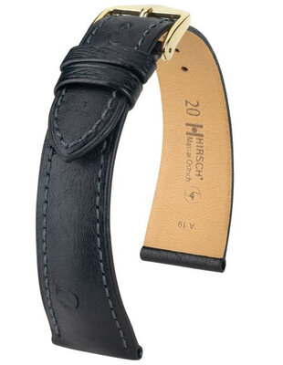 Cinturino nero in pelle Hirsch Massai Ostrich L 04262050-1 (pelle di struzzo) Hirsch Selection