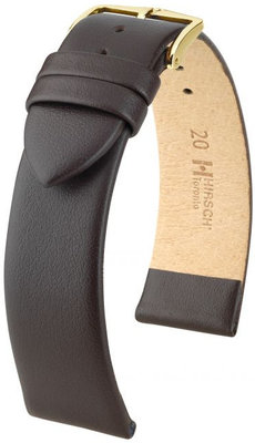 Cinturino in pelle Hirsch Toronto M 03702110OE-1, marrone, pelle di vitello, open end (per perni fissi), lunghezza M