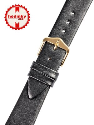 Cinturino in pelle Hirsch Toronto M 03702150OE-1, nero, pelle di vitello, open end (per perni fissi), lunghezza M