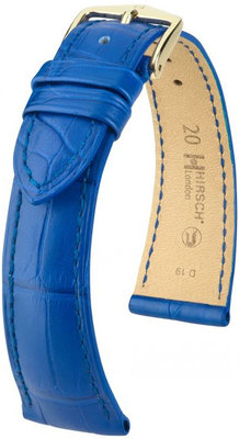 Cinturino blu in pelle Hirsch London M 04207185-1 (pelle di alligatore) Hirsch Selection