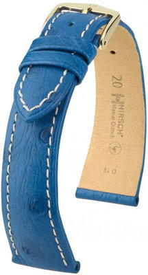 Cinturino blu in pelle Hirsch Massai Ostrich M 04262184-1 (pelle di struzzo) Hirsch Selection
