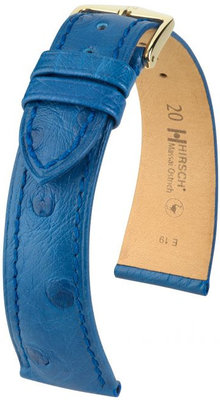 Cinturino blu in pelle Hirsch Massai Ostrich M 04262185-1 (pelle di struzzo) Hirsch Selection