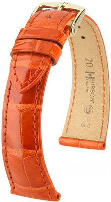 Cinturino arancione in pelle Hirsch London M 04207177-1 (pelle di alligatore) Hirsch Selection