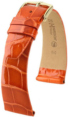 Cinturino arancione in pelle Hirsch Prestige L 02207077-1 (pelle di alligatore) Hirsch Selection