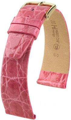 Cinturino rosa in pelle Hirsch Prestige L 02207024-1 (pelle di alligatore) Hirsch Selection