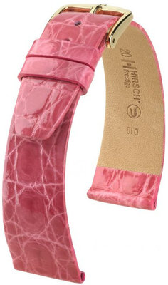 Cinturino rosa in pelle Hirsch Prestige L 02208025-1 (pelle di coccodrillo) Hirsch Selection