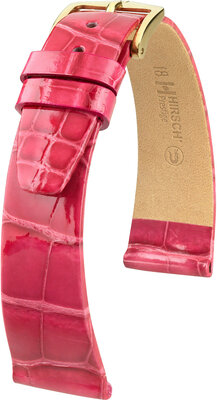 Cinturino rosa in pelle Hirsch Prestige M 02207124-1 (pelle di alligatore) Hirsch Selection