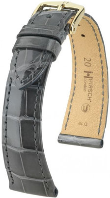 Cinturino grigio in pelle Hirsch London L 04207030-1 (pelle di alligatore) Hirsch Selection