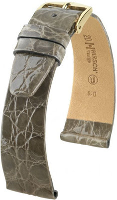 Cinturino grigio in pelle Hirsch Prestige L 02208030-1 (pelle di coccodrillo) Hirsch Selection