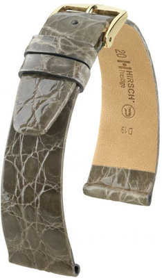 Cinturino grigio in pelle Hirsch Prestige M 02208130-1 (pelle di coccodrillo) Hirsch Selection