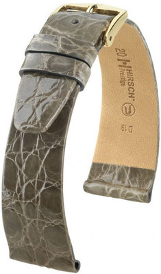 Cinturino grigio in pelle Hirsch Prestige M 02308130-1 (pelle di coccodrillo) Hirsch Selection