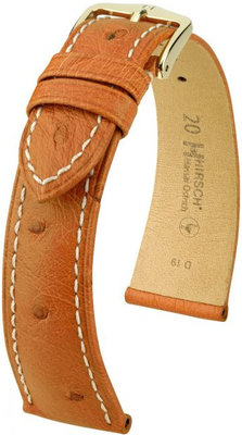 Cinturino in pelle marrone chiaro Hirsch Massai Ostrich L 04262071-1 (pelle di struzzo) Hirsch Selection