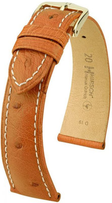Cinturino in pelle marrone chiaro Hirsch Massai Ostrich M 04262171-1 (pelle di struzzo) Hirsch Selection