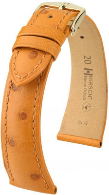 Cinturino in pelle marrone chiaro Hirsch Massai Ostrich M 04262175-1 (pelle di struzzo) Hirsch Selection