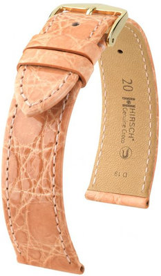 Cinturino in pelle arancione chiaro Hirsch Genuine Croco M 01808122-1 (Pelle di coccodrillo) Hirsch Selection
