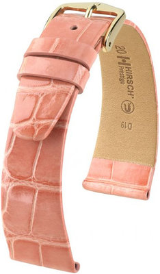 Cinturino in pelle arancione chiaro Hirsch Prestige L 02207023-1 (pelle di alligatore) Hirsch Selection
